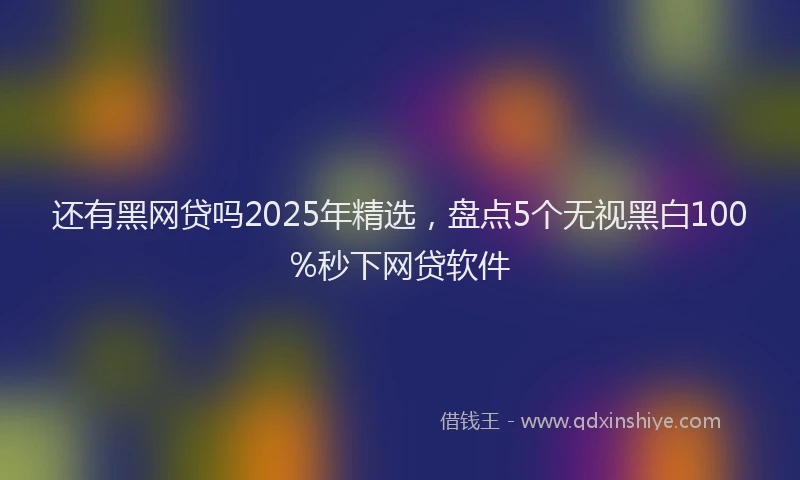 还有黑网贷吗2025年精选，盘点5个无视黑白100%秒下网贷软件