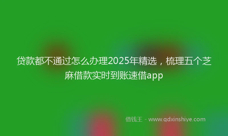 贷款都不通过怎么办理2025年精选，梳理五个芝麻借款实时到账速借app