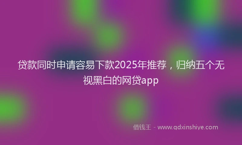 贷款同时申请容易下款2025年推荐，归纳五个无视黑白的网贷app
