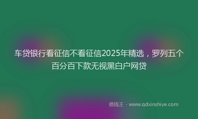 车贷银行看征信不看征信2025年精选，罗列五个百分百下款无视黑白户网贷