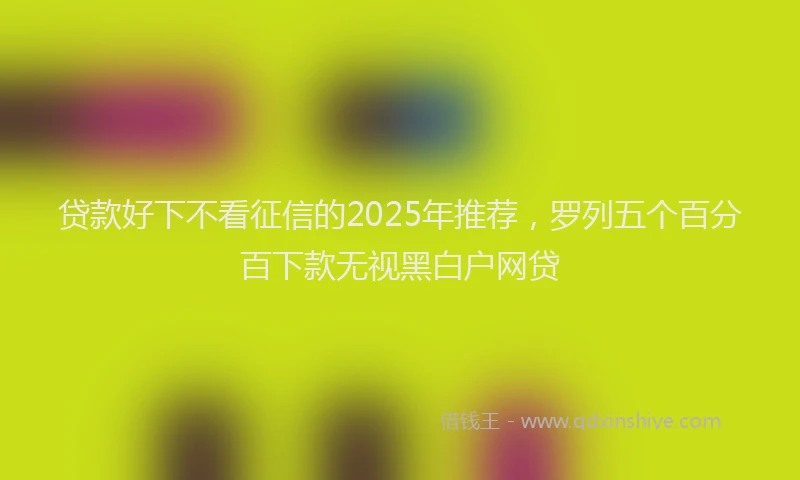 贷款好下不看征信的2025年推荐，罗列五个百分百下款无视黑白户网贷