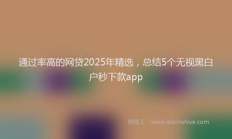 通过率高的网贷2025年精选，总结5个无视黑白户秒下款app