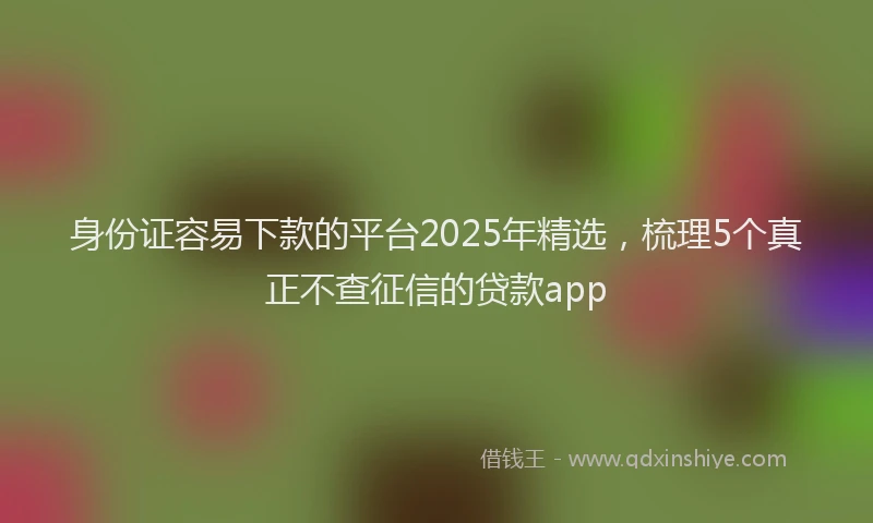 身份证容易下款的平台2025年精选，梳理5个真正不查征信的贷款app