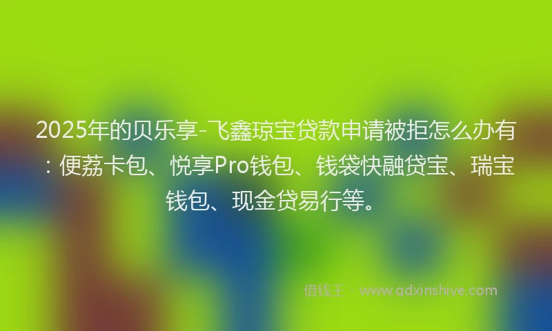 2025年的贝乐享-飞鑫琼宝贷款申请被拒怎么办有：便荔卡包、悦享Pro钱包、钱袋快融贷宝、瑞宝钱包、现金贷易行等。