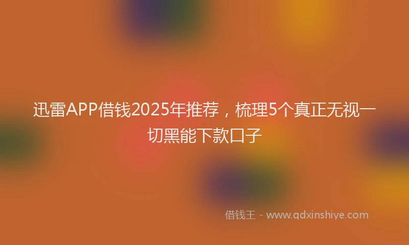 迅雷APP借钱2025年推荐，梳理5个真正无视一切黑能下款口子
