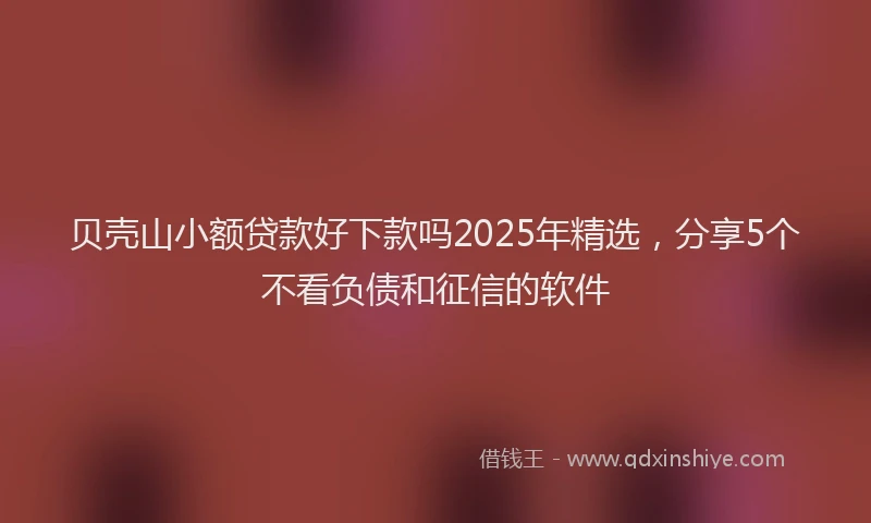 贝壳山小额贷款好下款吗2025年精选，分享5个不看负债和征信的软件