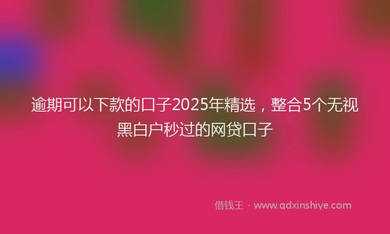 逾期可以下款的口子2025年精选，整合5个无视黑白户秒过的网贷口子