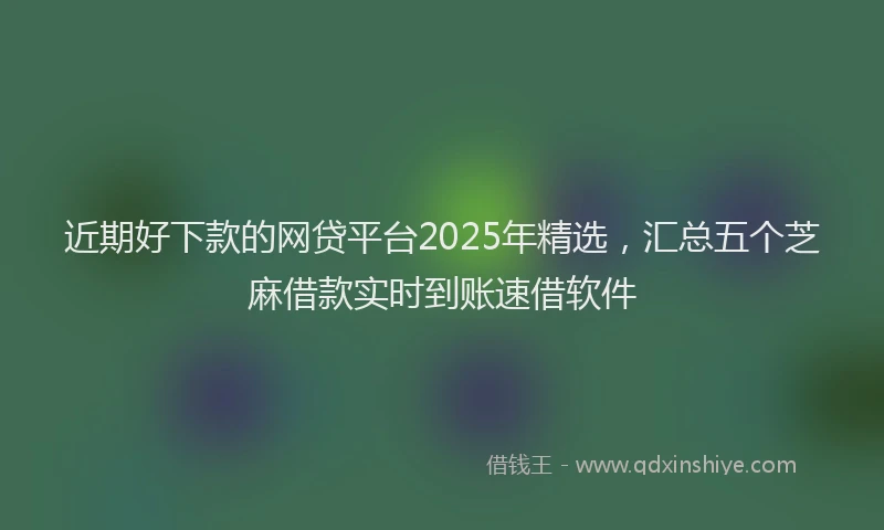 近期好下款的网贷平台2025年精选，汇总五个芝麻借款实时到账速借软件