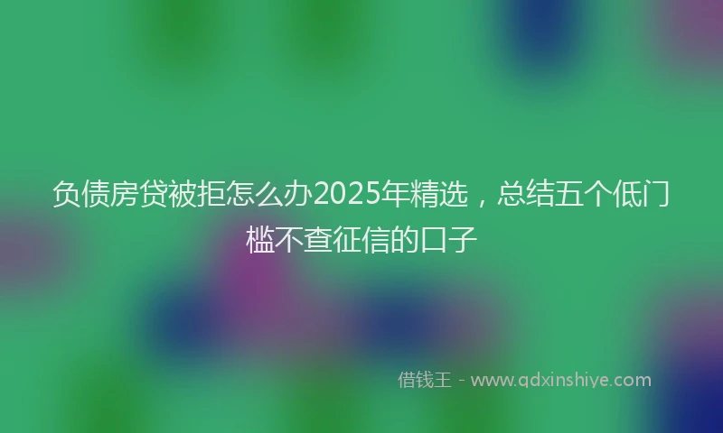 负债房贷被拒怎么办2025年精选，总结五个低门槛不查征信的口子