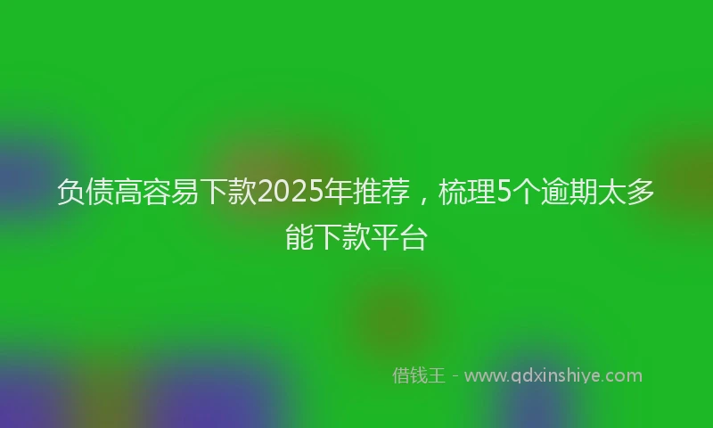 负债高容易下款2025年推荐，梳理5个逾期太多能下款平台