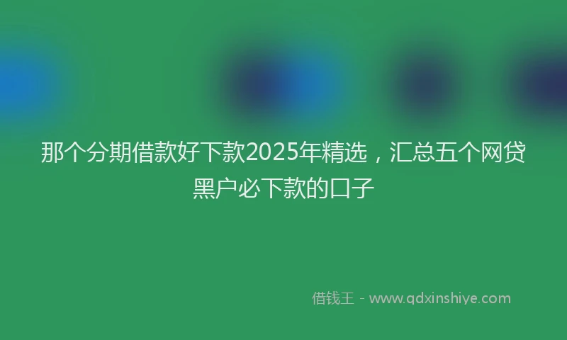 那个分期借款好下款2025年精选，汇总五个网贷黑户必下款的口子