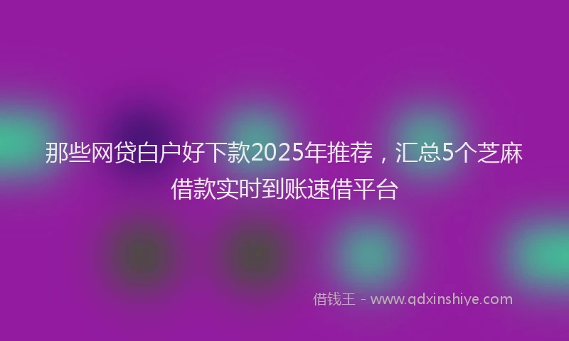 那些网贷白户好下款2025年推荐，汇总5个芝麻借款实时到账速借平台