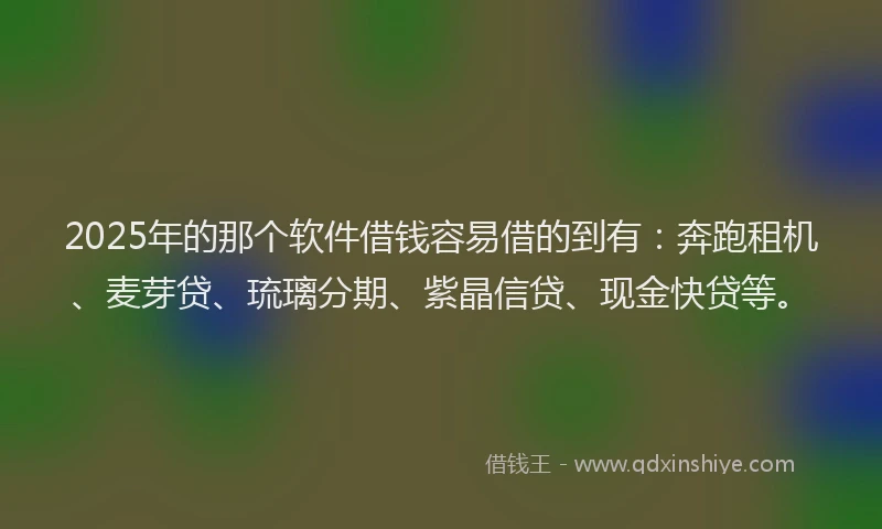 2025年的那个软件借钱容易借的到有：奔跑租机、麦芽贷、琉璃分期、紫晶信贷、现金快贷等。