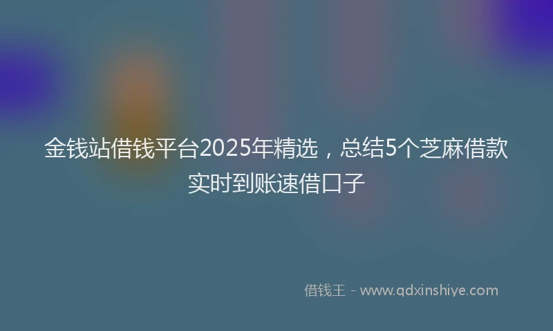 金钱站借钱平台2025年精选，总结5个芝麻借款实时到账速借口子
