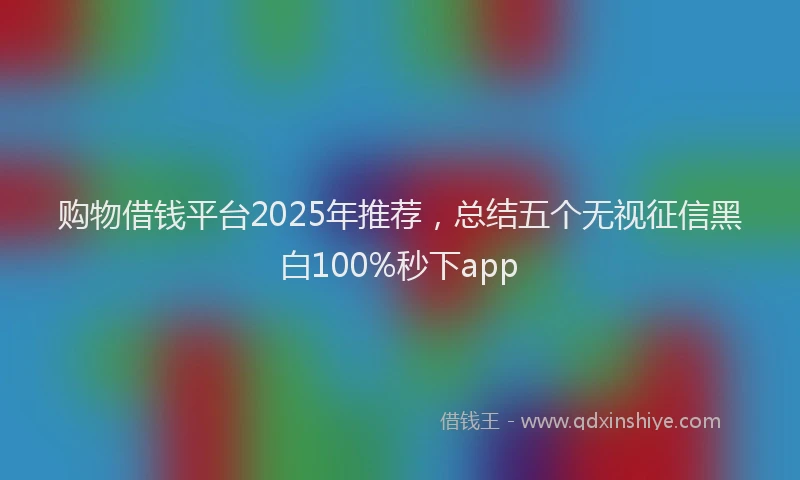购物借钱平台2025年推荐，总结五个无视征信黑白100%秒下app