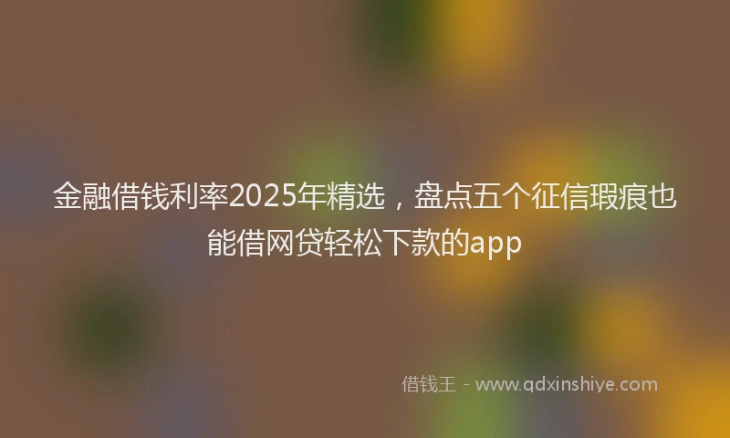 金融借钱利率2025年精选，盘点五个征信瑕疵也能借网贷轻松下款的app