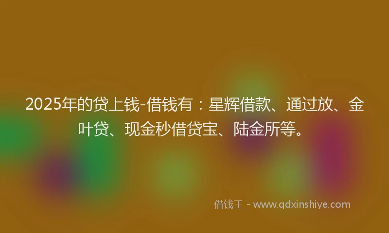 2025年的贷上钱-借钱有：星辉借款、通过放、金叶贷、现金秒借贷宝、陆金所等。