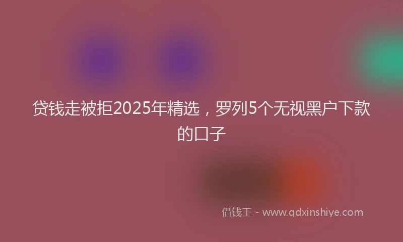 贷钱走被拒2025年精选，罗列5个无视黑户下款的口子