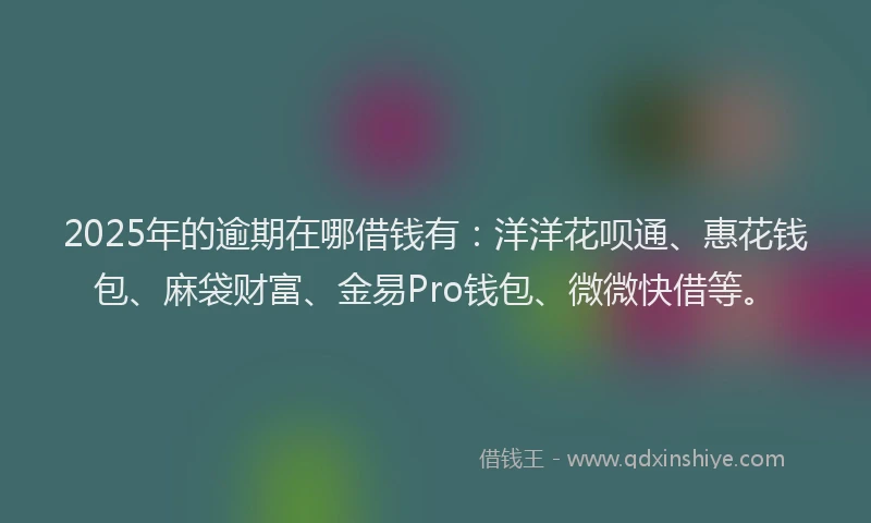 2025年的逾期在哪借钱有：洋洋花呗通、惠花钱包、麻袋财富、金易Pro钱包、微微快借等。