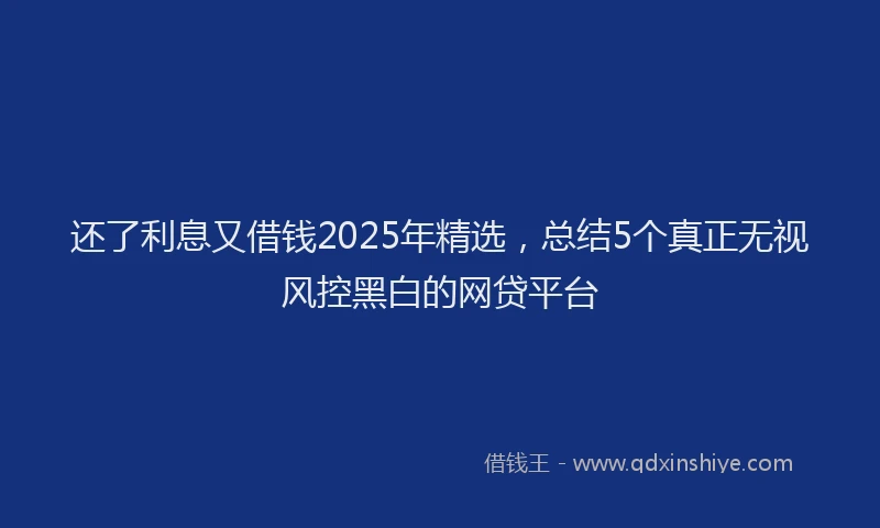 还了利息又借钱2025年精选，总结5个真正无视风控黑白的网贷平台