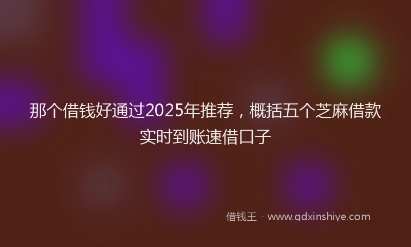 那个借钱好通过2025年推荐，概括五个芝麻借款实时到账速借口子