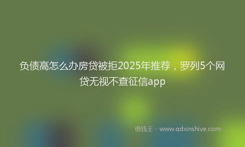 负债高怎么办房贷被拒2025年推荐，罗列5个网贷无视不查征信app