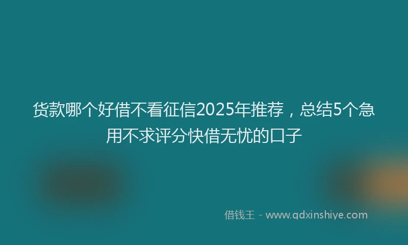 货款哪个好借不看征信2025年推荐，总结5个急用不求评分快借无忧的口子