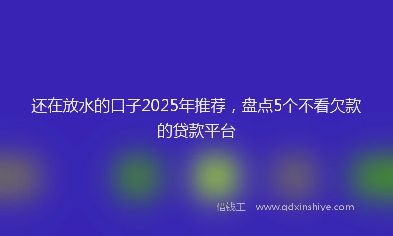 还在放水的口子2025年推荐，盘点5个不看欠款的贷款平台