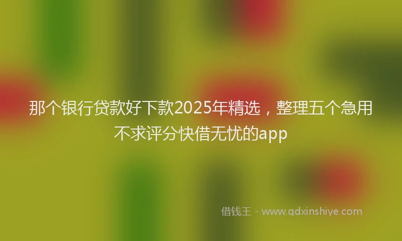 那个银行贷款好下款2025年精选，整理五个急用不求评分快借无忧的app