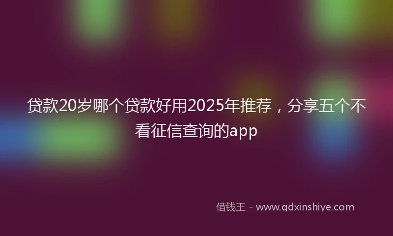 贷款20岁哪个贷款好用2025年推荐，分享五个不看征信查询的app