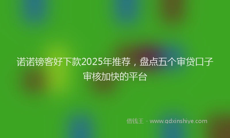诺诺镑客好下款2025年推荐，盘点五个审贷口子审核加快的平台