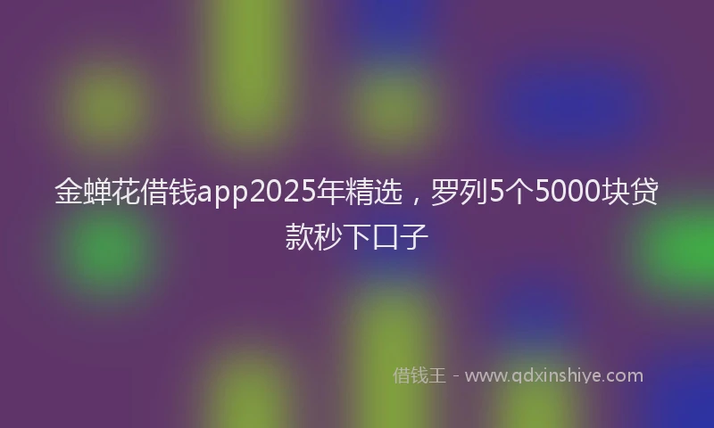 金蝉花借钱app2025年精选，罗列5个5000块贷款秒下口子