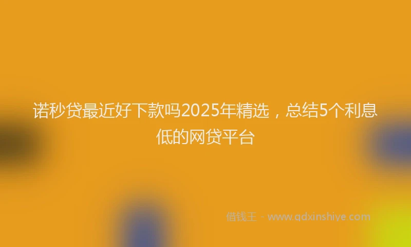 诺秒贷最近好下款吗2025年精选，总结5个利息低的网贷平台