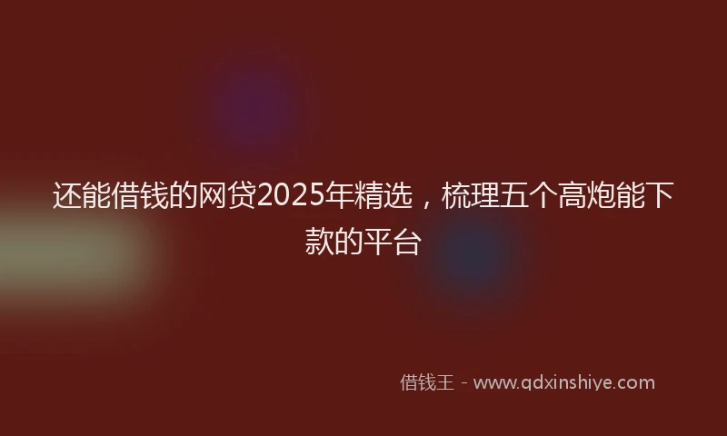 还能借钱的网贷2025年精选，梳理五个高炮能下款的平台