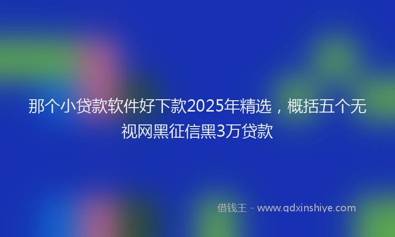 那个小贷款软件好下款2025年精选，概括五个无视网黑征信黑3万贷款