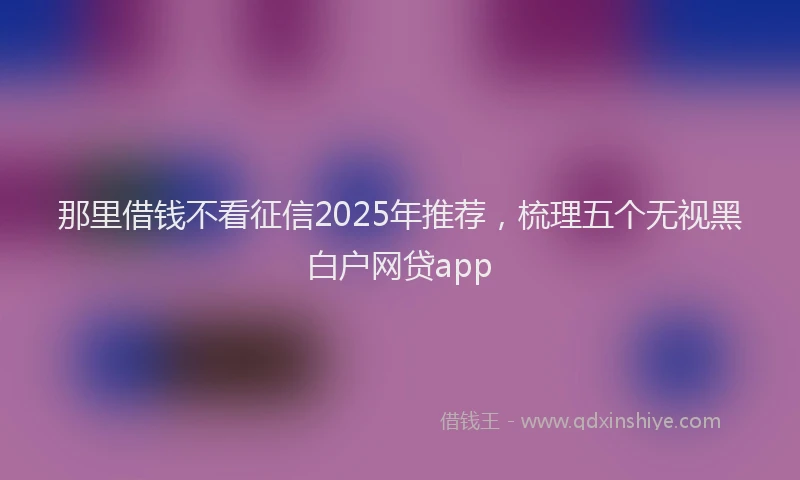 那里借钱不看征信2025年推荐，梳理五个无视黑白户网贷app