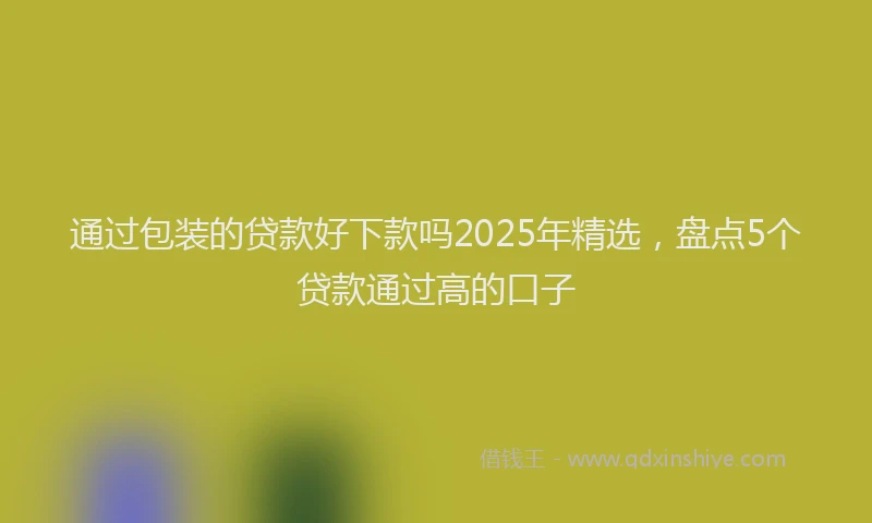 通过包装的贷款好下款吗2025年精选，盘点5个贷款通过高的口子