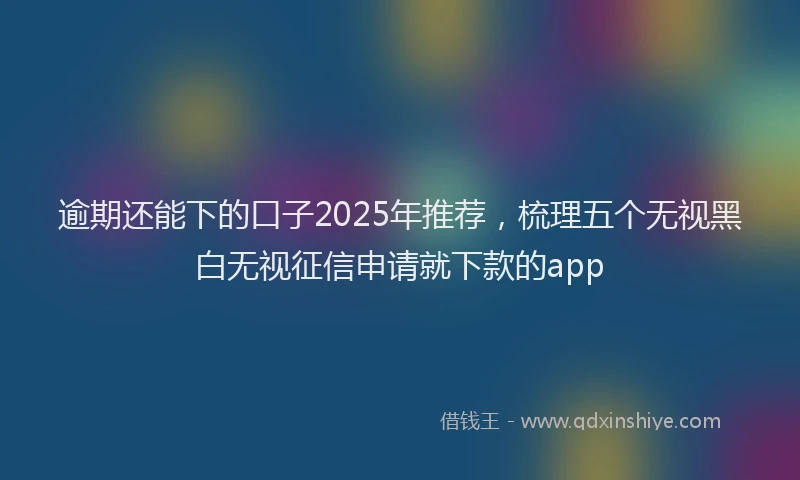 逾期还能下的口子2025年推荐，梳理五个无视黑白无视征信申请就下款的app