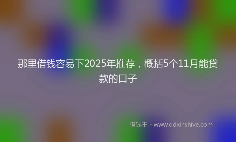 那里借钱容易下2025年推荐，概括5个11月能贷款的口子
