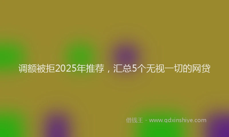 调额被拒2025年推荐，汇总5个无视一切的网贷