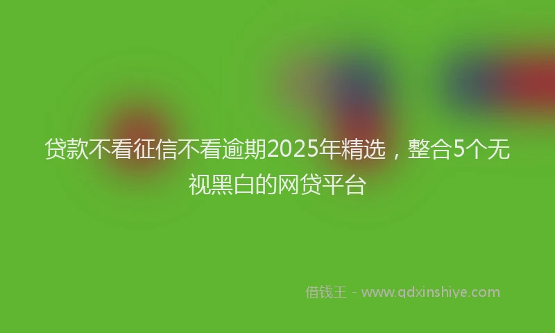贷款不看征信不看逾期2025年精选，整合5个无视黑白的网贷平台