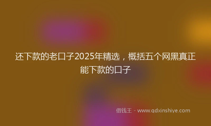 还下款的老口子2025年精选，概括五个网黑真正能下款的口子