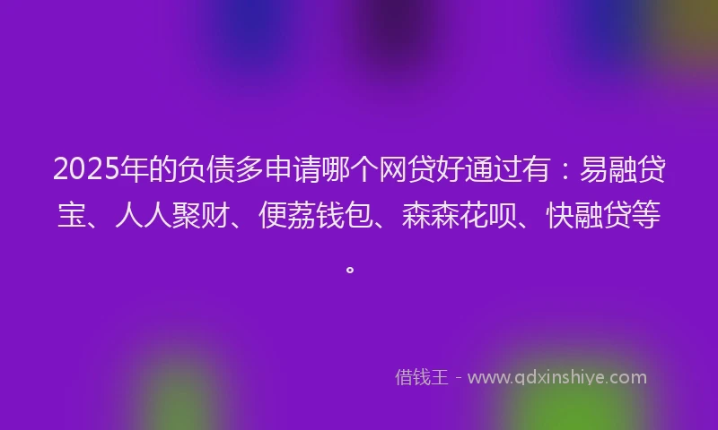 2025年的负债多申请哪个网贷好通过有：易融贷宝、人人聚财、便荔钱包、森森花呗、快融贷等。