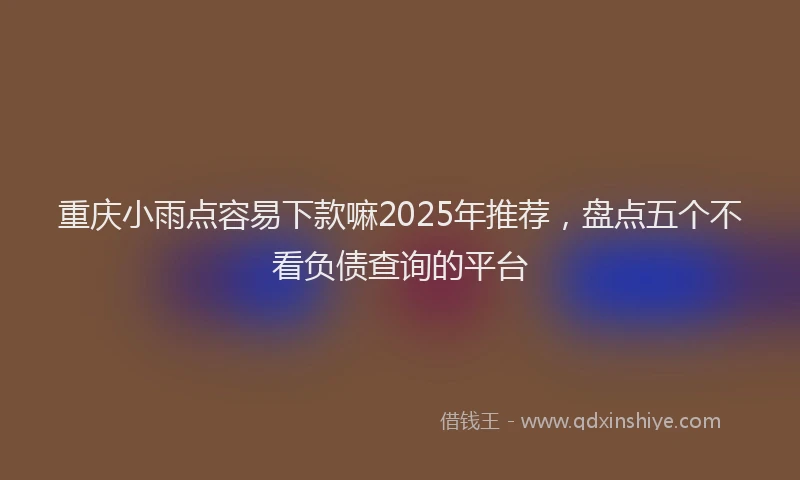 重庆小雨点容易下款嘛2025年推荐，盘点五个不看负债查询的平台