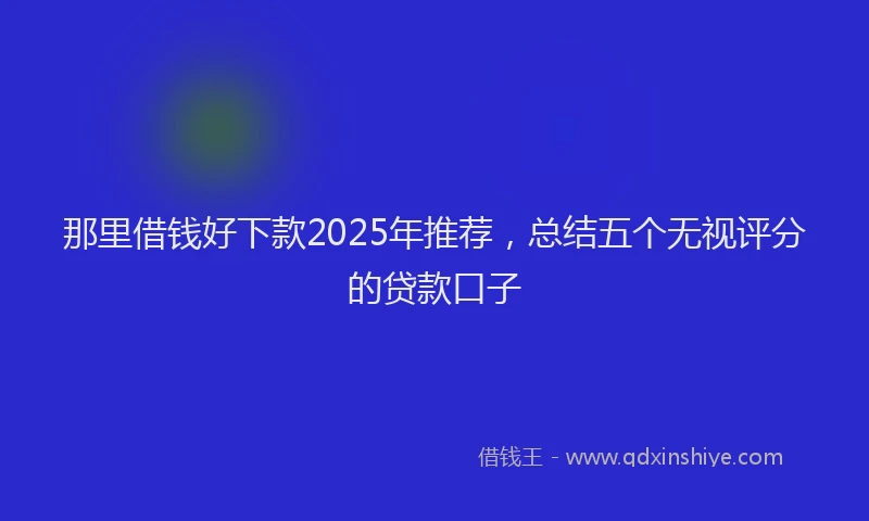 那里借钱好下款2025年推荐，总结五个无视评分的贷款口子
