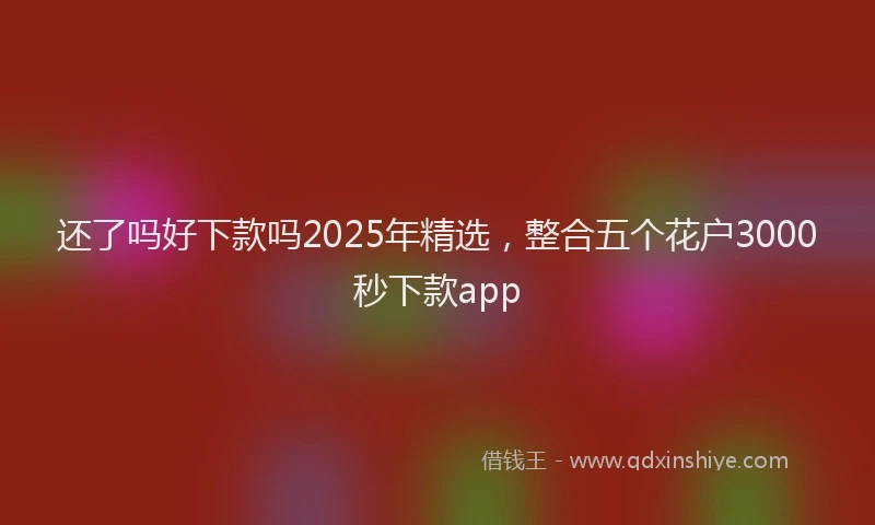 还了吗好下款吗2025年精选，整合五个花户3000秒下款app