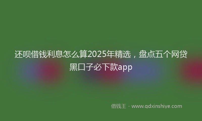 还呗借钱利息怎么算2025年精选，盘点五个网贷黑口子必下款app