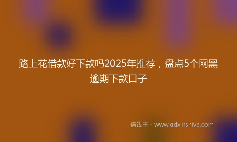 路上花借款好下款吗2025年推荐，盘点5个网黑逾期下款口子