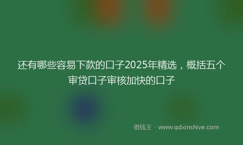 还有哪些容易下款的口子2025年精选，概括五个审贷口子审核加快的口子