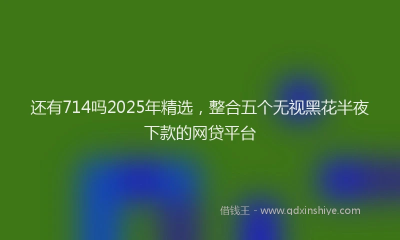 还有714吗2025年精选，整合五个无视黑花半夜下款的网贷平台